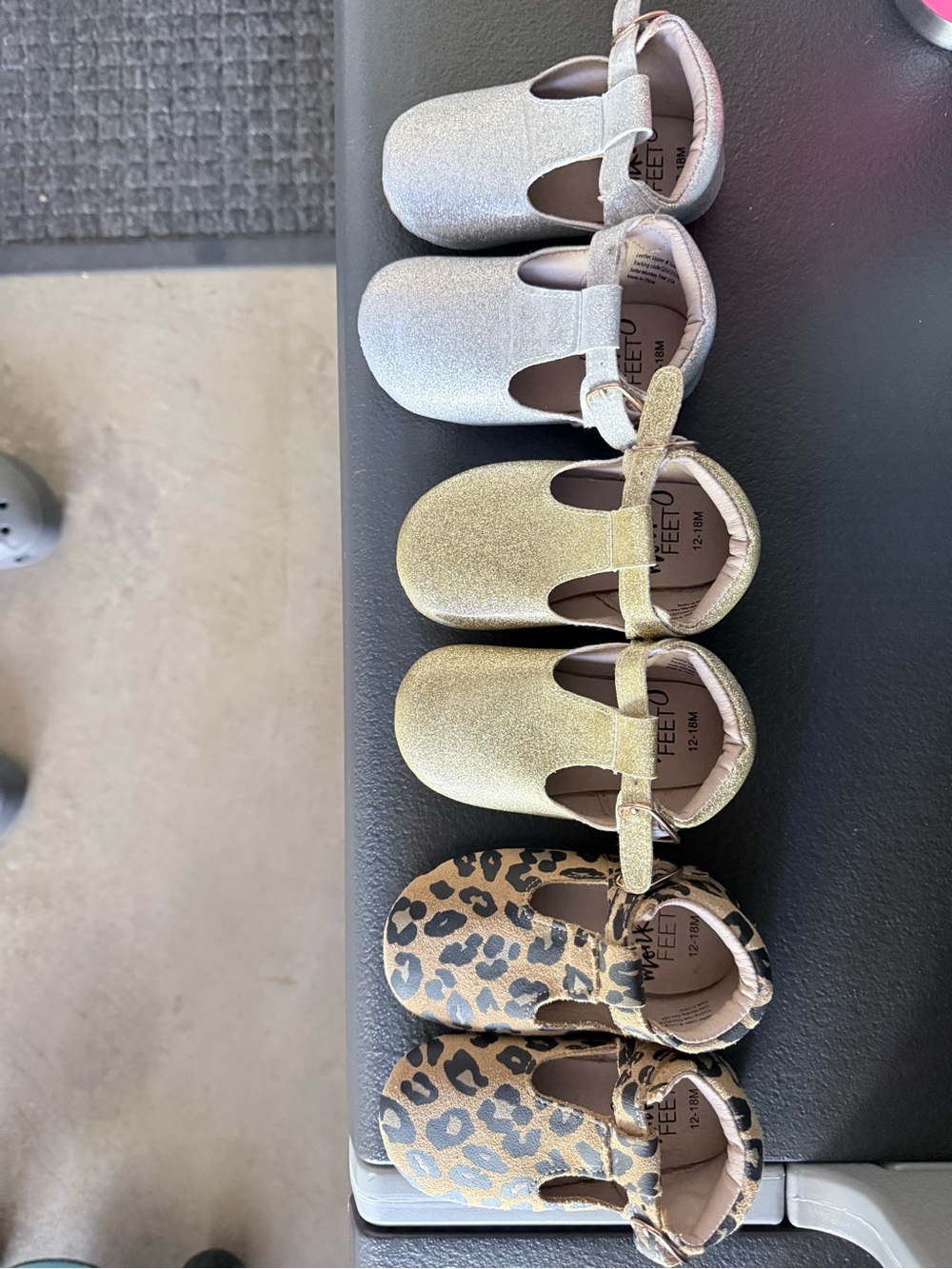 Monkey Feet Glitter Mary Jane Shoes - Silver, Gold, Leopard